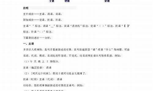 单句成分划分题及答案_单句句子成分划分训练题